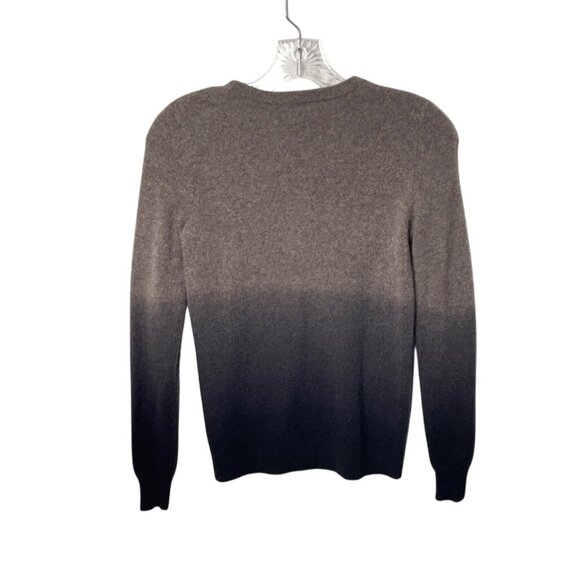 C By Bloomingdales Womens Size XS Cashmere Ombre Sweater Brown & Black Crew Neck - Picture 2 of 5